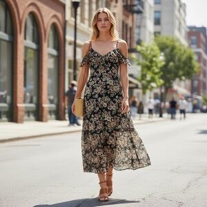 Pins & Needles Black Floral Mesh Dress
New